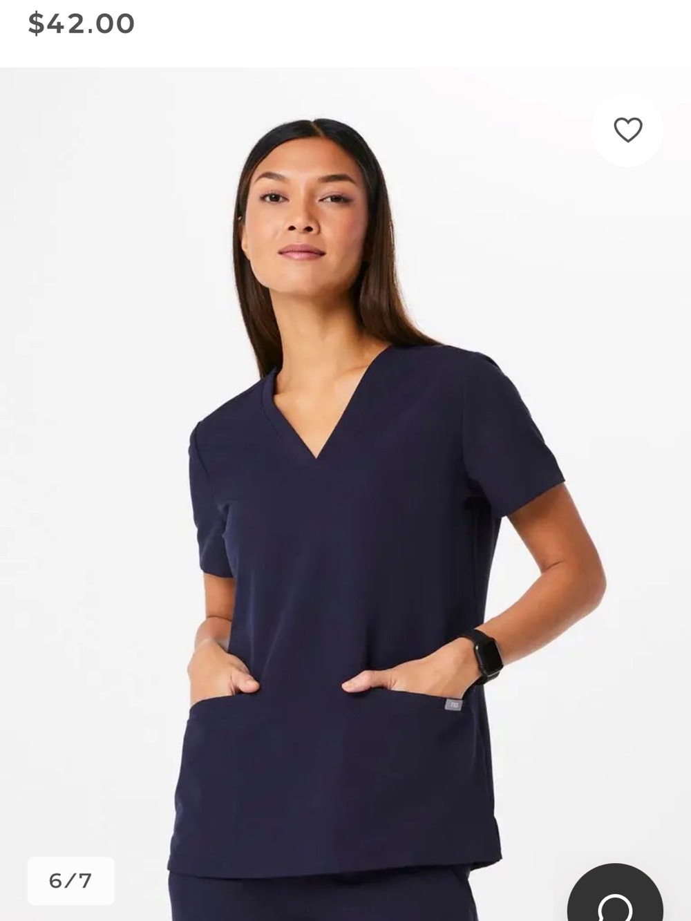 Figs Navy Casma Scrub Top